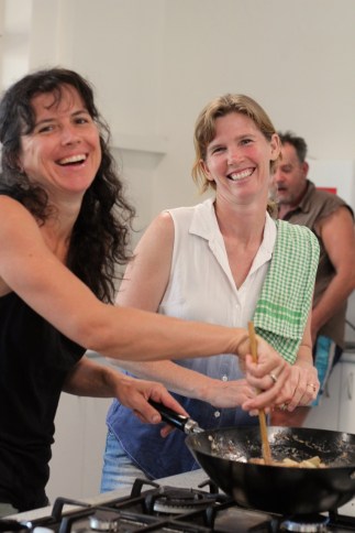 Banana curry stiring